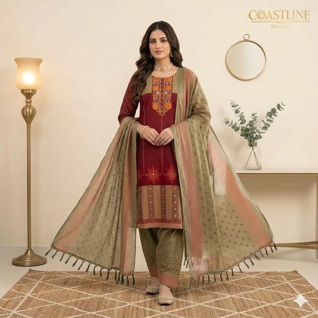 Maroon Olive Premium 3-Piece Set